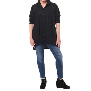 NEW TULIP CLOTHING dorian button down blouse in black